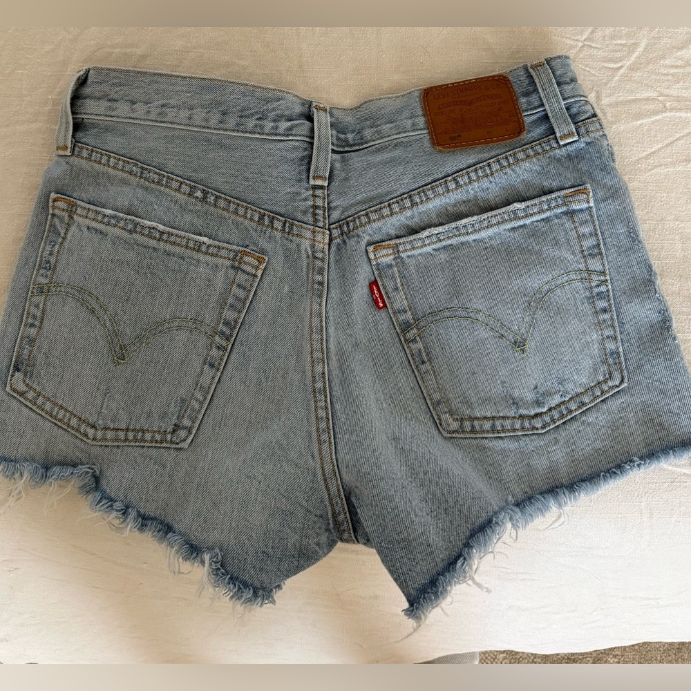 Levi's 501 Straight Jean Shorts - Light Blue Denim